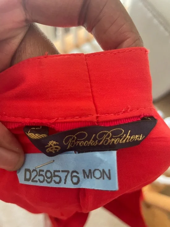 Brooks Brothers Vibrant Orange-Red Midi Button-Front Skirt -EUC - Picture 2 of 11